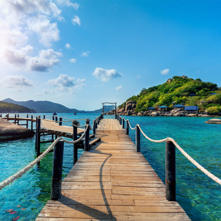 wooden bridge koh nangyuan island surat thani thailand1